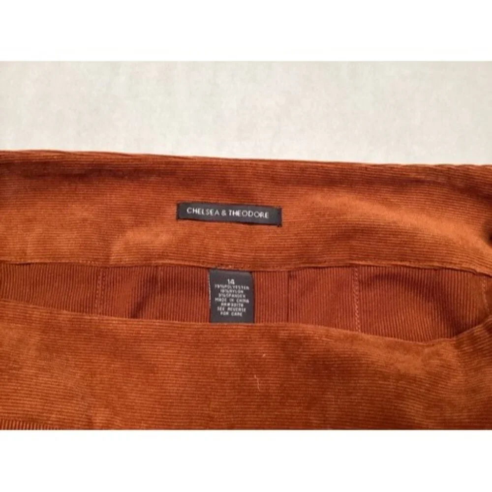 Chelsea & Theodore Corduroy A Line Skirt Women's Size 10 Brown/tan W/Pockets - Picture 5 of 5